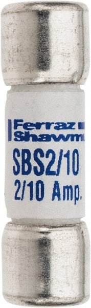 Ferraz Shawmut - 600 VAC, 0.2 Amp, Fast-Acting General Purpose Fuse - Clip Mount, 1-3/8" OAL, 100 at AC kA Rating, 13/32" Diam - Americas Industrial Supply