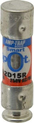 Ferraz Shawmut - 250 VAC/VDC, 15 Amp, Time Delay General Purpose Fuse - Clip Mount, 51mm OAL, 100 at DC, 200 at AC kA Rating, 9/16" Diam - Americas Industrial Supply