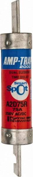 Ferraz Shawmut - 250 VAC/VDC, 75 Amp, Time Delay General Purpose Fuse - Clip Mount, 5-7/8" OAL, 100 at DC, 200 at AC kA Rating, 1-1/16" Diam - Americas Industrial Supply