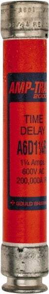 Ferraz Shawmut - 600 VAC/VDC, 1.25 Amp, Time Delay General Purpose Fuse - Clip Mount, 127mm OAL, 100 at DC, 200 at AC kA Rating, 13/16" Diam - Americas Industrial Supply