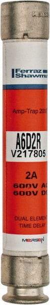 Ferraz Shawmut - 600 VAC/VDC, 2 Amp, Time Delay General Purpose Fuse - Clip Mount, 127mm OAL, 100 at DC, 200 at AC kA Rating, 13/16" Diam - Americas Industrial Supply