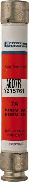 Ferraz Shawmut - 600 VAC/VDC, 7 Amp, Time Delay General Purpose Fuse - Clip Mount, 127mm OAL, 100 at DC, 200 at AC kA Rating, 13/16" Diam - Americas Industrial Supply