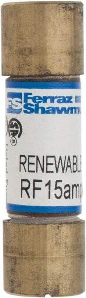 Ferraz Shawmut - 250 VAC, 15 Amp, Fast-Acting Renewable Fuse - Clip Mount, 51mm OAL, 10 at AC kA Rating, 9/16" Diam - Americas Industrial Supply