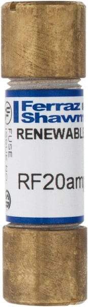 Ferraz Shawmut - 250 VAC, 20 Amp, Fast-Acting Renewable Fuse - Clip Mount, 51mm OAL, 10 at AC kA Rating, 9/16" Diam - Americas Industrial Supply