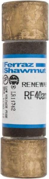 Ferraz Shawmut - 250 VAC, 40 Amp, Fast-Acting Renewable Fuse - Clip Mount, 76mm OAL, 10 at AC kA Rating, 13/16" Diam - Americas Industrial Supply