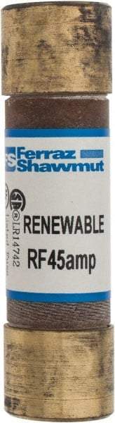 Ferraz Shawmut - 250 VAC, 45 Amp, Fast-Acting Renewable Fuse - Clip Mount, 76mm OAL, 10 at AC kA Rating, 13/16" Diam - Americas Industrial Supply