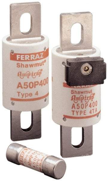 Ferraz Shawmut - 450 VDC, 500 VAC, 600 Amp, Fast-Acting Semiconductor/High Speed Fuse - Bolt-on Mount, 4-15/32" OAL, 100 at AC, 79 at DC kA Rating, 2" Diam - Americas Industrial Supply