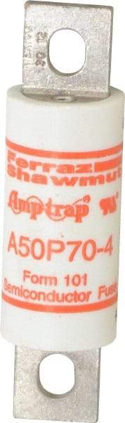 Ferraz Shawmut - 450 VDC, 500 VAC, 70 Amp, Fast-Acting Semiconductor/High Speed Fuse - Bolt-on Mount, 3-5/8" OAL, 100 at AC, 79 at DC kA Rating, 1" Diam - Americas Industrial Supply