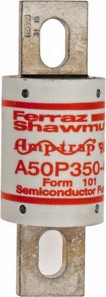 Ferraz Shawmut - 450 VDC, 500 VAC, 350 Amp, Fast-Acting Semiconductor/High Speed Fuse - Bolt-on Mount, 4-11/32" OAL, 100 at AC, 79 at DC kA Rating, 1-1/2" Diam - Americas Industrial Supply