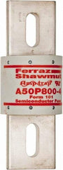 Ferraz Shawmut - 450 VDC, 500 VAC, 800 Amp, Fast-Acting Semiconductor/High Speed Fuse - Bolt-on Mount, 6-15/32" OAL, 100 at AC, 79 at DC kA Rating, 2-1/2" Diam - Americas Industrial Supply