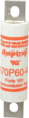 Ferraz Shawmut - 650 VDC, 700 VAC, 60 Amp, Fast-Acting Semiconductor/High Speed Fuse - Bolt-on Mount, 4-3/8" OAL, 100 at AC/DC kA Rating, 1" Diam - Americas Industrial Supply