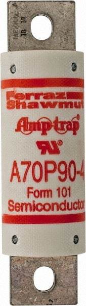 Ferraz Shawmut - 650 VDC, 700 VAC, 90 Amp, Fast-Acting Semiconductor/High Speed Fuse - Bolt-on Mount, 4-3/8" OAL, 100 at AC/DC kA Rating, 31mm Diam - Americas Industrial Supply