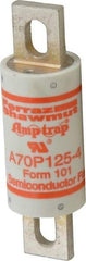 Ferraz Shawmut - 650 VDC, 700 VAC, 125 Amp, Fast-Acting Semiconductor/High Speed Fuse - Bolt-on Mount, 5-3/32" OAL, 100 at AC/DC kA Rating, 1-1/2" Diam - Americas Industrial Supply