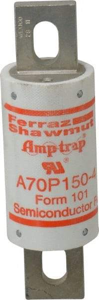 Ferraz Shawmut - 650 VDC, 700 VAC, 150 Amp, Fast-Acting Semiconductor/High Speed Fuse - Bolt-on Mount, 5-3/32" OAL, 100 at AC/DC kA Rating, 1-1/2" Diam - Americas Industrial Supply