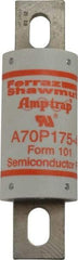 Ferraz Shawmut - 650 VDC, 700 VAC, 175 Amp, Fast-Acting Semiconductor/High Speed Fuse - Bolt-on Mount, 5-3/32" OAL, 100 at AC/DC kA Rating, 1-1/2" Diam - Americas Industrial Supply