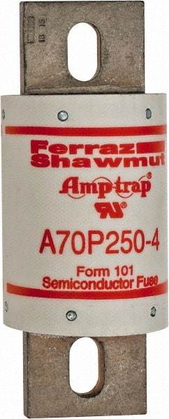 Ferraz Shawmut - 650 VDC, 700 VAC, 250 Amp, Fast-Acting Semiconductor/High Speed Fuse - Bolt-on Mount, 5-3/32" OAL, 100 at AC/DC kA Rating, 2" Diam - Americas Industrial Supply