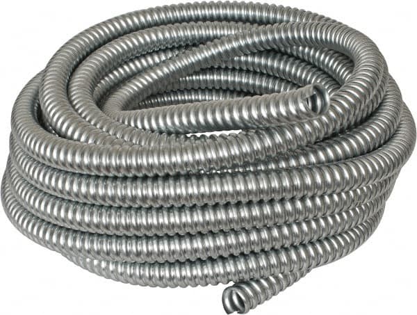 Made in USA - 3/4" Trade Size, 50' Long, Flexible Reduced Wall Flex Conduit - Steel - Americas Industrial Supply