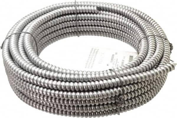 Made in USA - 3/8" Trade Size, 50' Long, Flexible Reduced Wall Flex Conduit - Aluminum, 3/8" ID - Americas Industrial Supply