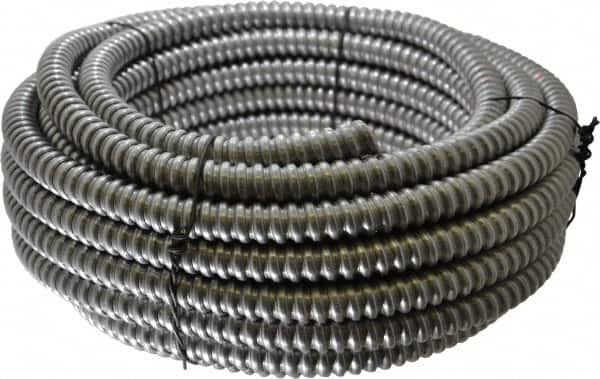 Made in USA - 1/2" Trade Size, 50' Long, Flexible Reduced Wall Flex Conduit - Aluminum, 5/8" ID - Americas Industrial Supply