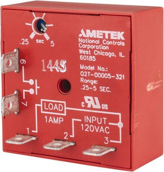 NCC - 5 Pin, Time Delay Relay - 1 at Resistive or Inductive Load Contact Amp, 120 VAC, On Board Trimpot - Americas Industrial Supply