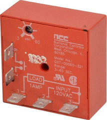 NCC - 5 Pin, Time Delay Relay - 1 at Resistive or Inductive Load Contact Amp, 120 VAC, On Board Trimpot - Americas Industrial Supply