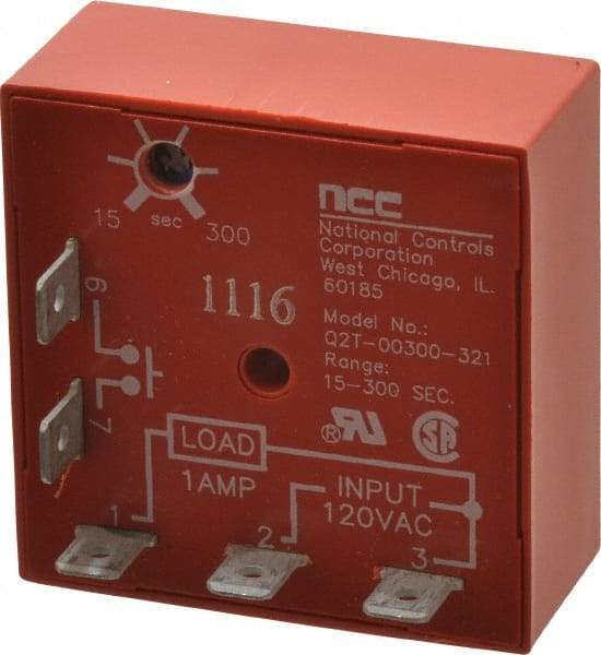 NCC - 5 Pin, Time Delay Relay - 1 at Resistive or Inductive Load Contact Amp, 120 VAC, On Board Trimpot - Americas Industrial Supply