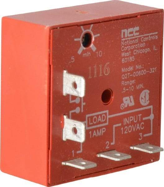 NCC - 5 Pin, Time Delay Relay - 1 at Resistive or Inductive Load Contact Amp, 120 VAC, On Board Trimpot - Americas Industrial Supply