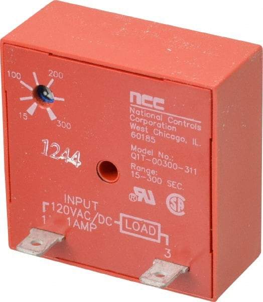 NCC - 2 Pin, Time Delay Relay - 1 at Resistive or Inductive Load Contact Amp, 120 VAC/VDC, On Board Trimpot - Americas Industrial Supply