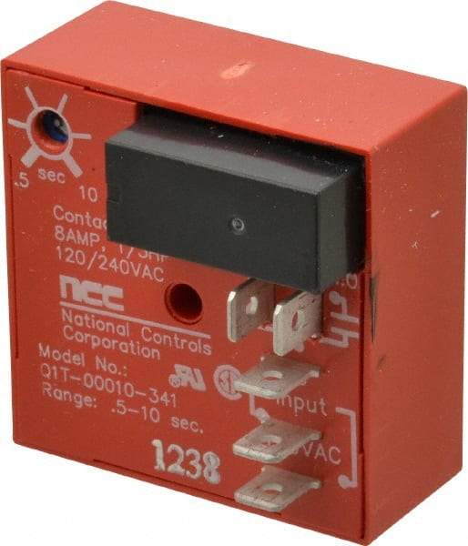 NCC - 5 Pin, SPDT Time Delay Relay - 8 at 250 VAC Resistive Load Contact Amp, 120 VAC, On Board Trimpot - Americas Industrial Supply