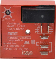 NCC - 5 Pin, SPDT Time Delay Relay - 8 at 250 VAC Resistive Load Contact Amp, 120 VAC, On Board Trimpot - Americas Industrial Supply