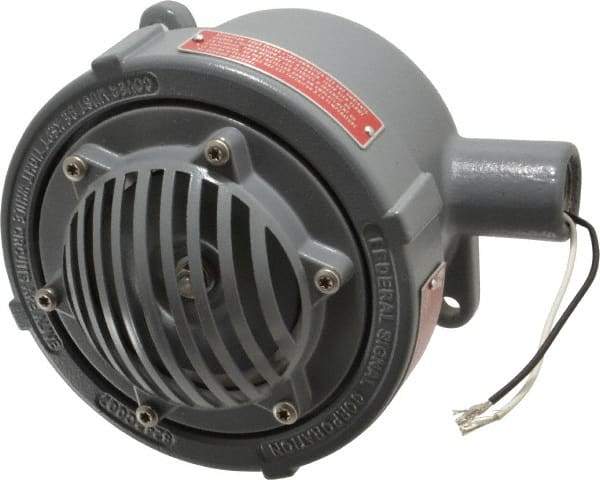 Federal Signal Corp - 6-1/2" Diam, 120 Volt Electronic Horn - 0.2 Amps, 110 Decibles at 10', Vibrating, Explosion Proof - Americas Industrial Supply