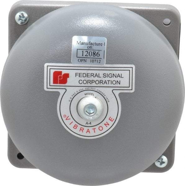 Federal Signal Corp - 4" Diam, 120 Volt Bell - 0.08 Amps, 98 Decibles at 10', Vibrating - Americas Industrial Supply