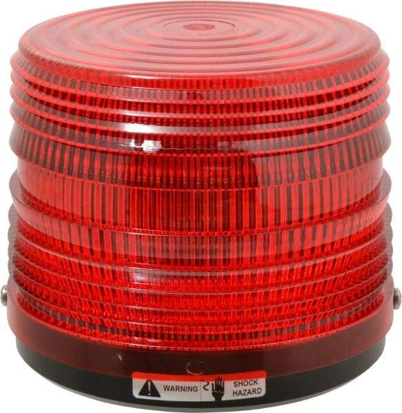 Federal Signal Corp - 24 VDC, 3R NEMA Rated, Strobe Tube, Red, Strobe Light - 80 Flashes per min, 5-1/2 Inch Diameter, 5-1/16 Inch High, IP66 Ingress Rating, Surface Mount - Americas Industrial Supply
