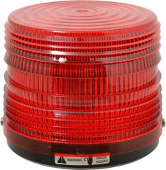 Federal Signal Corp - 24 VDC, 3R NEMA Rated, Strobe Tube, Red, Strobe Light - 80 Flashes per min, 5-1/2 Inch Diameter, 5-1/16 Inch High, IP66 Ingress Rating, Surface Mount - Americas Industrial Supply