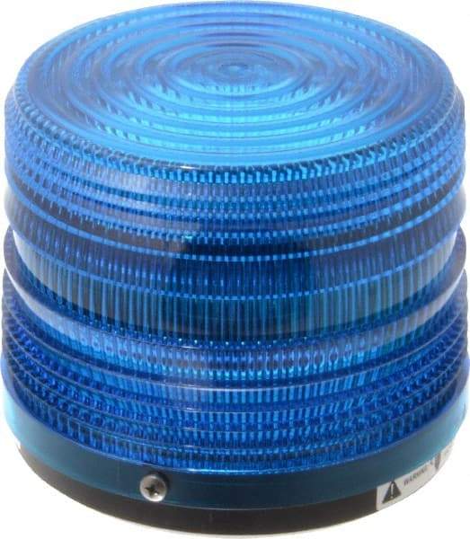 Federal Signal Corp - 24 VDC, 3R NEMA Rated, Strobe Tube, Blue, Strobe Light - 80 Flashes per min, 5-1/2 Inch Diameter, 5-1/16 Inch High, IP66 Ingress Rating, Surface Mount - Americas Industrial Supply