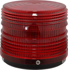 Federal Signal Corp - 120 VAC, 3R NEMA Rated, Strobe Tube, Red, Strobe Light - 80 Flashes per min, 1/2 Inch Pipe, 5-1/2 Inch Diameter, 5-1/4 Inch High, IP66 Ingress Rating, Pipe Mount - Americas Industrial Supply