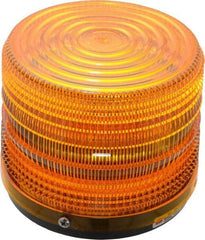 Federal Signal Corp - 120 VAC, 3R NEMA Rated, Strobe Tube, Amber, Strobe Light - 80 Flashes per min, 1/2 Inch Pipe, 5-1/2 Inch Diameter, 5-1/4 Inch High, IP66 Ingress Rating, Pipe Mount - Americas Industrial Supply