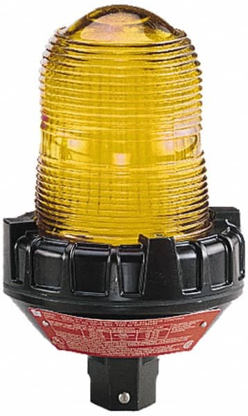 Federal Signal Corp - 120 VAC, 4X NEMA Rated, Strobe Tube, Blue, Strobe Light - 80 Flashes per min, 3/4 Inch Pipe, 5-1/2 Inch Diameter, 9-1/4 Inch High, IP66 Ingress Rating, Pipe Mount - Americas Industrial Supply