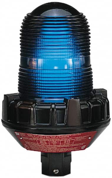 Federal Signal Corp - 4X NEMA Rated, 120 VAC, 1.75 Amp, 100 Watt, Rotating Beacon Incandescent Light - 1 Inch Mounted Size x Pipe Mounted, Surface Mounted, 11-3/8 Inch High, 9-1/8 Inch Diameter, 60 Flashes per min, Includes Lamp - Americas Industrial Supply