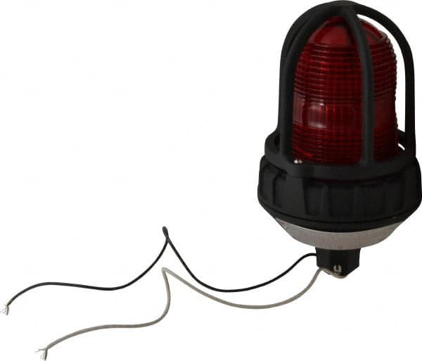 Federal Signal Corp - 120 VAC, 4X NEMA Rated, Strobe Tube, Red, Strobe Light - 80 Flashes per min, 3/4 Inch Pipe, 5-1/2 Inch Diameter, 9-1/4 Inch High, IP66 Ingress Rating, Pipe Mount - Americas Industrial Supply