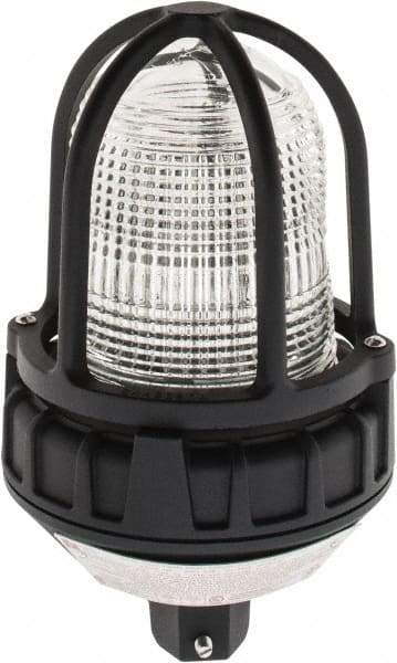 Federal Signal Corp - 120 VAC, 4X NEMA Rated, Strobe Tube, Clear, Strobe Light - 80 Flashes per min, 3/4 Inch Pipe, 5-1/2 Inch Diameter, 9-1/4 Inch High, IP66 Ingress Rating, Pipe Mount - Americas Industrial Supply