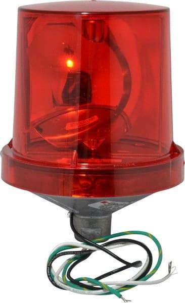 Federal Signal Corp - 4X NEMA Rated, 120 VAC, 0.22 Amp, 25 Watt, Rotating Beacon Incandescent Light - 1/2 Inch Mounted Size x Pipe Mounted, 7-1/4 Inch High, 5-1/2 Inch Diameter, 90 Flashes per min, Includes Lamp - Americas Industrial Supply