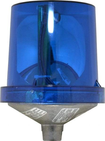 Federal Signal Corp - 4X NEMA Rated, 120 VAC, 0.22 Amp, 25 Watt, Rotating Beacon Incandescent Light - 1/2 Inch Mounted Size x Pipe Mounted, 7-1/4 Inch High, 5-1/2 Inch Diameter, 90 Flashes per min, Includes Lamp - Americas Industrial Supply