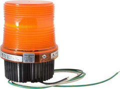 Federal Signal Corp - 120 VAC, 4X NEMA Rated, Strobe Tube, Amber, Single Flash Strobe Light - 90 Flashes per min, 1/2 Inch Pipe, 3-15/16 Inch Diameter, 5-1/4 Inch High, IP66 Ingress Rating, Pipe Mount, Surface Mount - Americas Industrial Supply