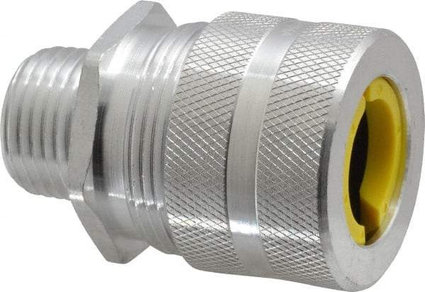 Hubbell Wiring Device-Kellems - 15.9 to 19mm Capacity, Liquidtight, Straight Strain Relief Cord Grip - 1/2 NPT Thread, Aluminum - Americas Industrial Supply