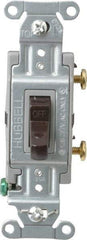 Hubbell Wiring Device-Kellems - 1 Pole, 120 to 277 VAC, 20 Amp, Commercial Grade, Toggle, Wall and Dimmer Light Switch - 4-1/16 Inch High - Americas Industrial Supply