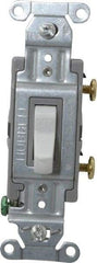 Hubbell Wiring Device-Kellems - 1 Pole, 120 to 277 VAC, 20 Amp, Commercial Grade, Toggle, Wall and Dimmer Light Switch - 4-1/16 Inch High - Americas Industrial Supply