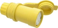 Hubbell Wiring Device-Kellems - 125 VAC, 15 Amp, 5-15R NEMA, Straight, Self Grounding, Commercial Grade Connector - 2 Pole, 3 Wire, 1 Phase, 1/2 hp, Thermoplastic, Yellow - Americas Industrial Supply