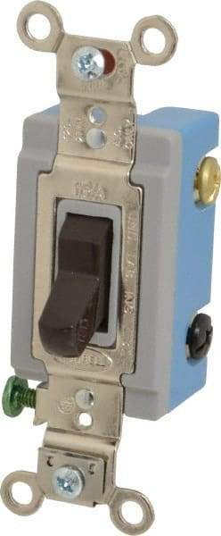 Hubbell Wiring Device-Kellems - 3 Pole, 120 to 277 VAC, 15 Amp, Industrial Toggle, Wall and Dimmer Light Switch - 1-5/16 Inch Wide x 4-1/16 Inch High - Americas Industrial Supply