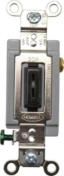 Hubbell Wiring Device-Kellems - 1 Pole, 120 to 277 VAC, 20 Amp, Industrial Grade, Toggle, Wall and Dimmer Light Switch - 1-5/16 Inch Wide x 4-1/16 Inch High - Americas Industrial Supply